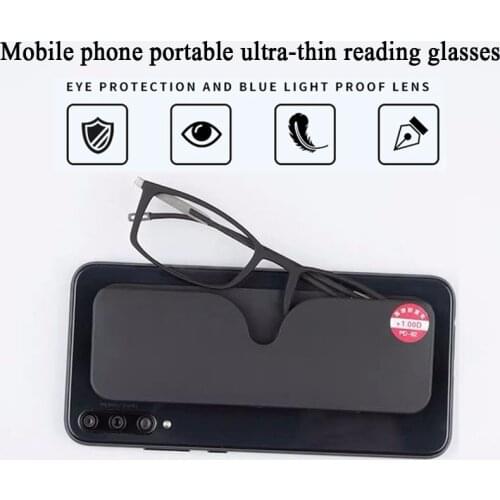 TR90 Ultra-thin Frame Portable Reading Glasses Unisex Ultra Light Anti-blue light Computer Hyperopia Presbyopia Eyeglasses 1.5