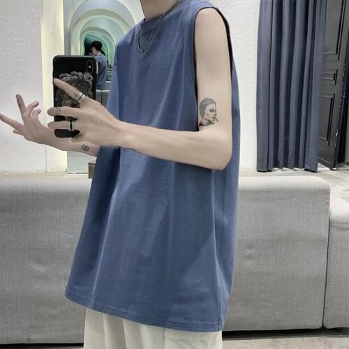 Oversized Tank Tops Loose Fit Vest Shirt Men Women Summer Super Long Sleeveless Vest Male Cotton Cool Plus Size Tee Boy Girl 5XL