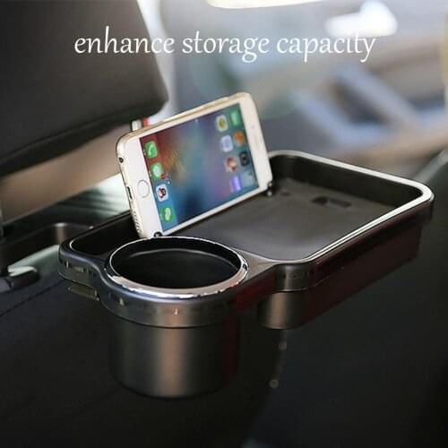 Car Headrest Cell Phone Beverage Tray Organizer Multifunctional Seat Back Beverage Cup Hand Plate Seat Foldable