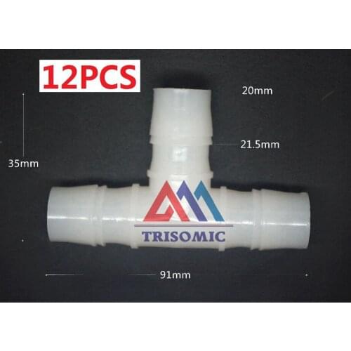 12 pieces 20mm T tpye equant Connector Equal Tube Joiner Material PE Plastic Fitting Fish Tank Airline Aquarium