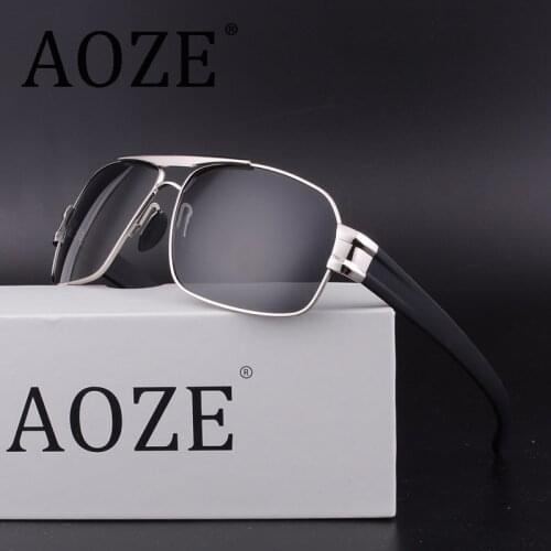 AOZE mens Polarized Military SunglassesUV400 For Police Driving Square UV Sunglasses Black Glasses For Men Anti Glare Visor 3258