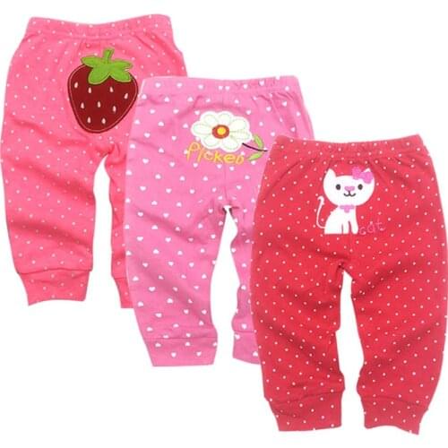 PP Pants 3pcs/lot 2021 Baby Fashion Model Babe Pants Cartoon Animal Printing Baby Trousers Kid Wear Baby Pants 0-24M