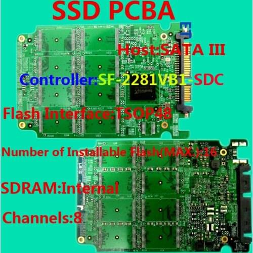 The high-quality SSD circuit board, SSD PCBA SF2281VB1 Controller, DIY SSD, SATA6Gb/s Interface SSD PCBA, Flash Interface TSOP48