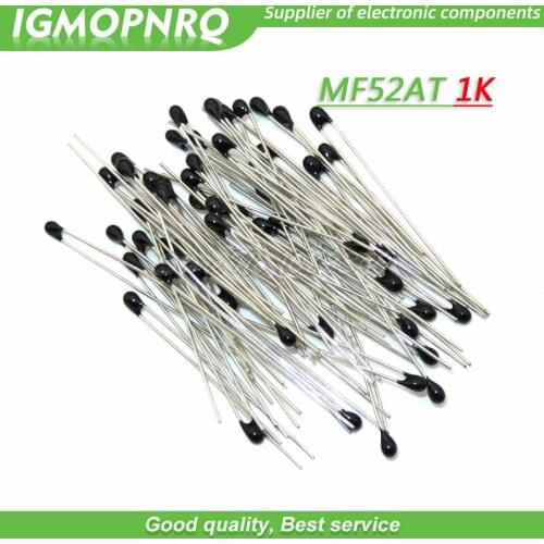 100pcs 1K OHM NTC MF52AT 3950 Thermistor Resistor NTC-MF52AT MF52 1K+/-1% Thermal Resistor