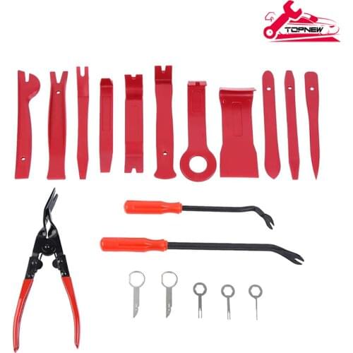 12/19Pcs Trim Removal Tool,Car Panel Door Audio Trim Removal Tool Kit, Auto Clip Pliers Fastener Remover Pry Tool Set