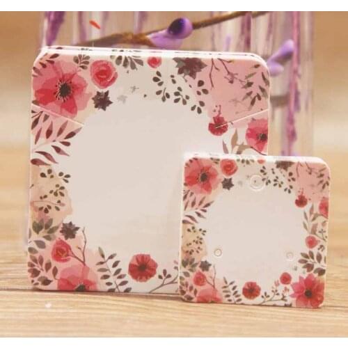 24designs 5*5cm small tiny jewelry necklace pendant package card100pcs+100pcs 3*3cm cute stud earring display tag card per lot