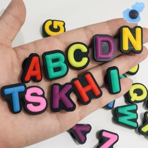 26Pcs Alphabet A-Z Shoe Charms Diy 26 English Letters Free Combination Shoe Accessories for Shoes Kid Party X-mas Gift Croc Jibz