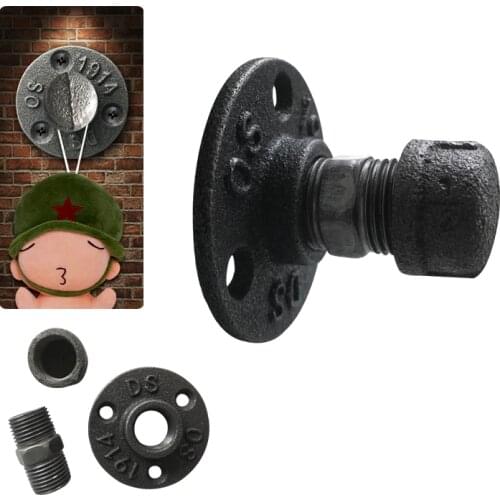 3Pcs/lot 1/2 inch DIY New Antique Metal Industrial Pipe Wall Mount Towel Hanger Hat Coat Robe Cabinet Bathroom Door Hooks Racks