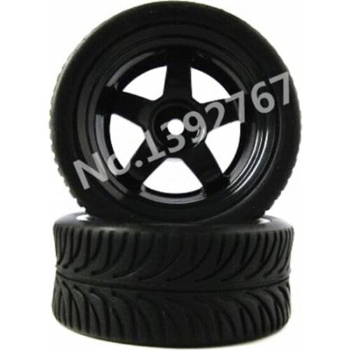 4Pcs RC Remote Control Car Wheel Rim and Tire Touring Tires Flat Run Tire For 1/10 Scale Models Room Rally Cars Traxxas HSP