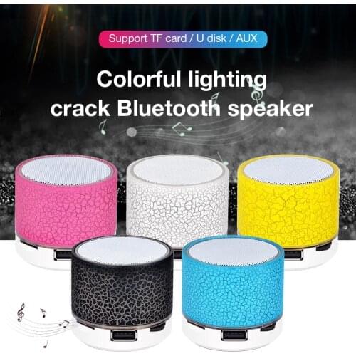 Wireless Bluetooth Colorful Light Small Crack Sound Speaker Audio Mobile Phone Mini Subwoofer Support TF Card / U Disk / AUX