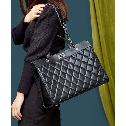 Large Handbag Women Genuine Leather Female Shoulder Crossbody Shopper Bags Classic Designer Ladies Hand Bag Tote Women Briefcase