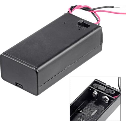 Battery Case Holder Connection Wire Cable 9V With Wire Lead ON/OFF Switch PP3 Box For DIY Adapter Dock Holder Power Supply