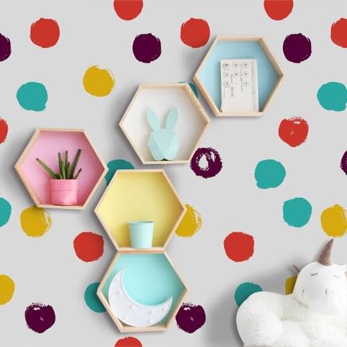 Color Dot Wall Stickers For Kids Room Bedroom Wallpaper Wardrobe Cabinet Vinyl Wall Art Decals Stickers Home Decor