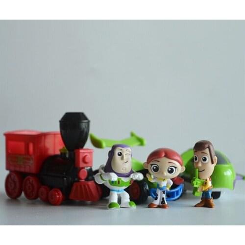 Disney Toy Story Woody in RC Car Buzz Lightyear & Spaceship Jessie 5-7cm Action Figures Toys For Kids Gifts