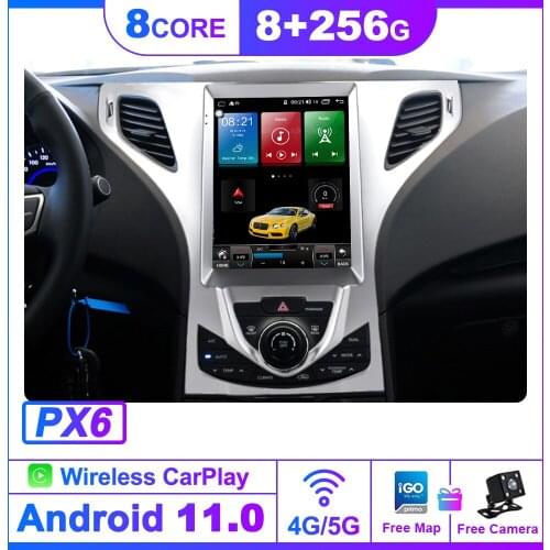 For Hyundai Azera 2011 2012 Tesla Screen Android 10.0 6G+128GB GPS Navigation Headunit Multimedia Player Auto Stereo CARPLAY