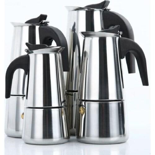 Stainless Steel Mocha Coffee Pot Italian Coffee Maker Portable Coffee Kettle Kitchen Tools Stovetop Percolator Espresso Pot