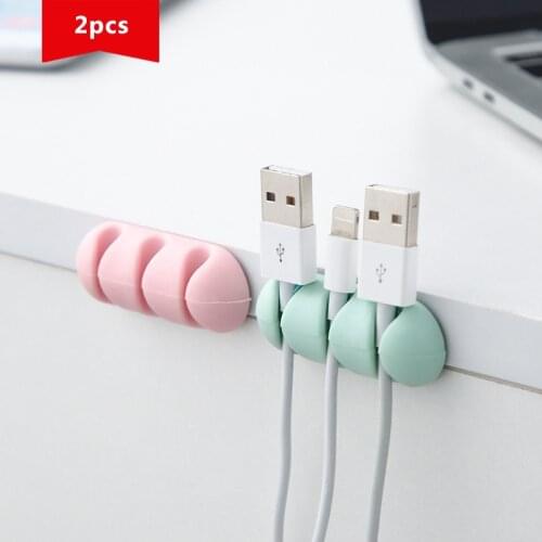 2pcs Creative Travel Accessories Fashion Silica Gel Cable Splitter Earphone Protector USB Phone Holder Accessory Packe Organizer