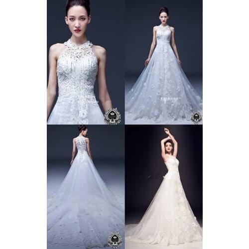 Highneck pearls flowers beading Hot sale a-line lace appliques 2018 new vestido de noiva bridal gown mother of the bride dress