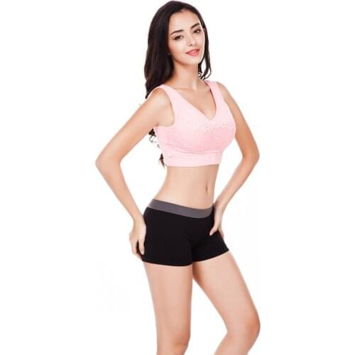 Fashion nylon spandex women moving comfort fitness dress lace bra top for joggers