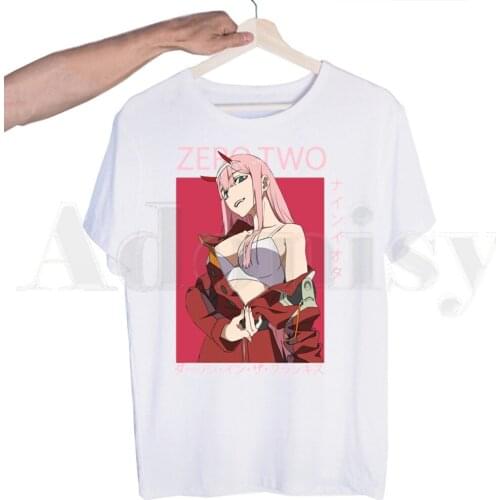 Darling In The Franxx Zero Two Tshirts Men Fashion Summer T-shirts Tshirt Top Tees Streetwear Harajuku Funny
