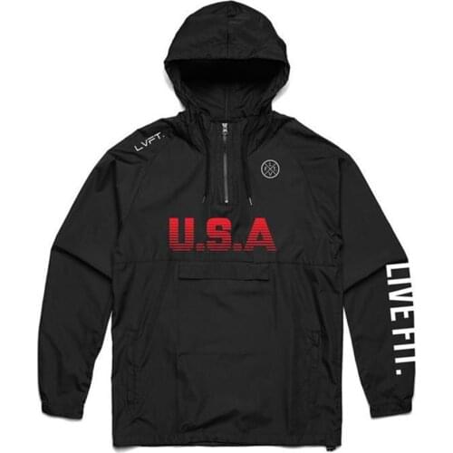Mens Fitness Hooded Sweatshirts Zipper Nech Hoodies Training Bodybuilding Running Sportwear Loose Casual Breathable Jackets