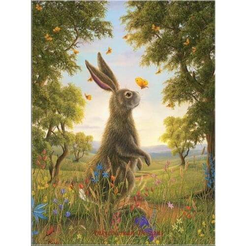 Embroidery Counted Cross Stitch Kits Needlework - Crafts 14 ct DMC DIY Arts Handmade Decor - Rabits Kiss