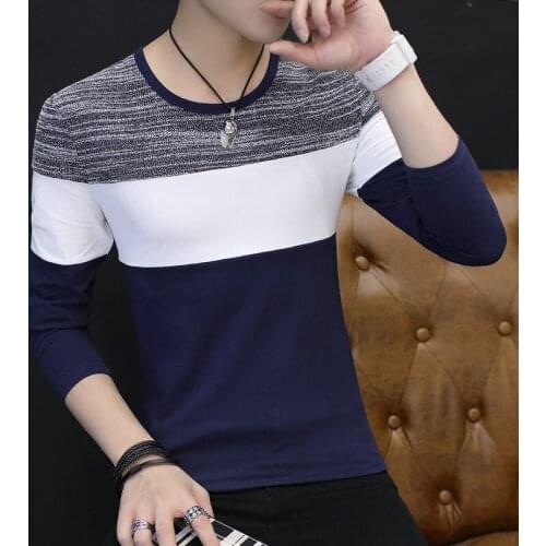 Autumn and winter new mens long sleeve T-shirt fashion brand cotton sports t-shirt mens large mens wear