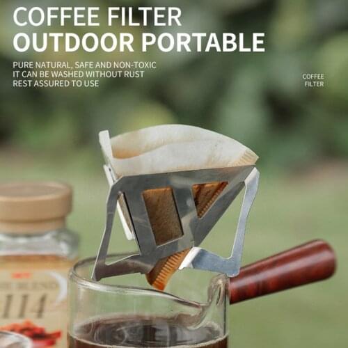 Portable Assembled Coffee Filter Rack Outdoor Camping Portable Stainless Steel Folding Funnel CLH@8