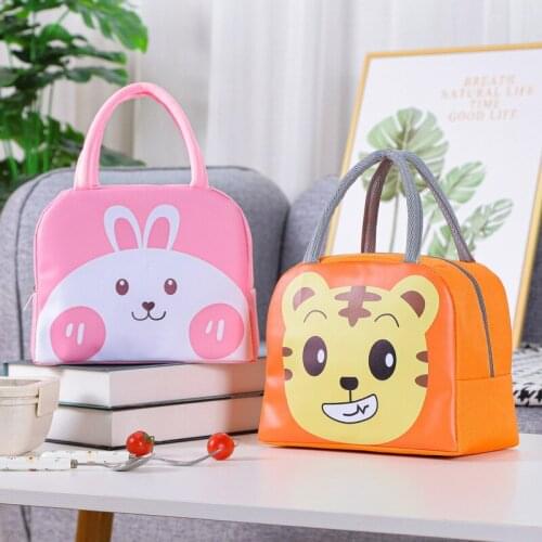 Cartoon Animals Print Baby Milk Bottle Insulation Bags Portable Thermal Food Lunch Kid Bag Travel Storage Children Fresh Cooler