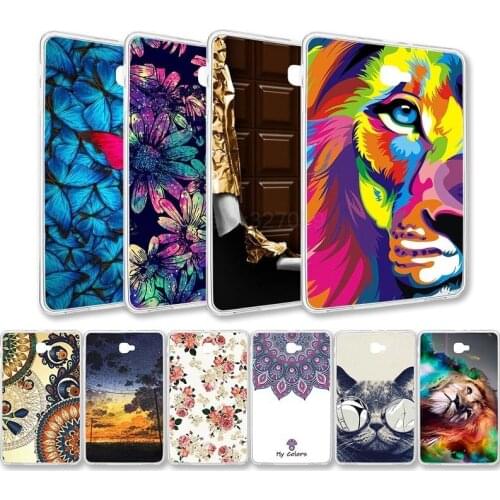 Shockproof Tablet Case For Samsung Galaxy Tab A 10.1 2016 SM-T580 SM-T585 SM-P580 SM-P585 Painted Silicone Protecto Back Shell