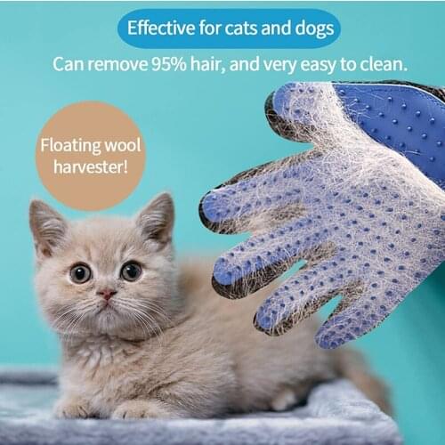 Cats Dogs Pet Grooming Rubber Gloves Efficient Hair Removal Reduce Fur Loss Professional Brush Deshedding Cleaning Combs Massage