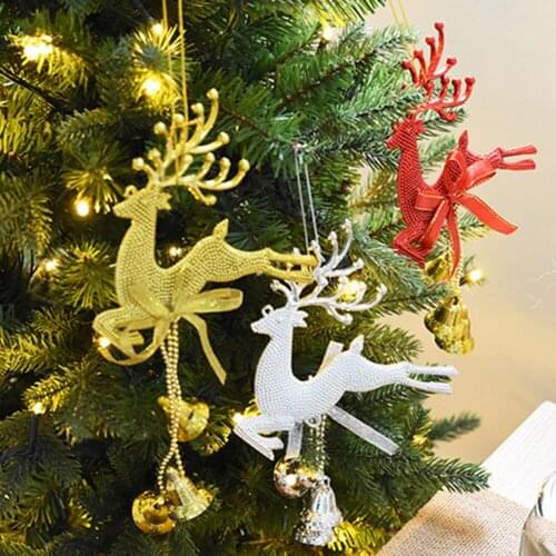 Merry Christmas Decorations Silver Gold Baubles Christmas Tree For Xmas Decoration Ornament Reindeer Party Decor Feasible