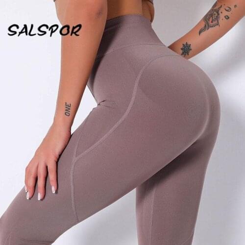 SALSPOR Pocket Push Up Leggings Sport Women High Waist Bubble Butt Fitness Legging Sexy Exercise Active Gymwear Workout Pants