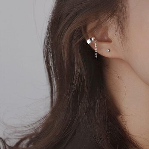 1 PCS Korean 925 Sterling Silver Tassel Geometric Statement Stud Earrings For Women Wedding JewelryPendientes eh420