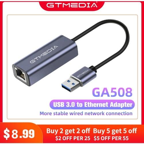 GTMEDIA USB Ethernet USB 3.0 To RJ45 Hub 10/100/1000Mbps Ethernet Adapter Network Card USB Lan For Macbook Windows With FreeGift