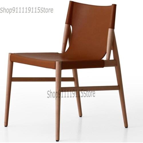 Nordic Solid Wood Chair Simple Modern Dining Chair Danish Italian Designer Hotel Restaurant Cafe Armchair