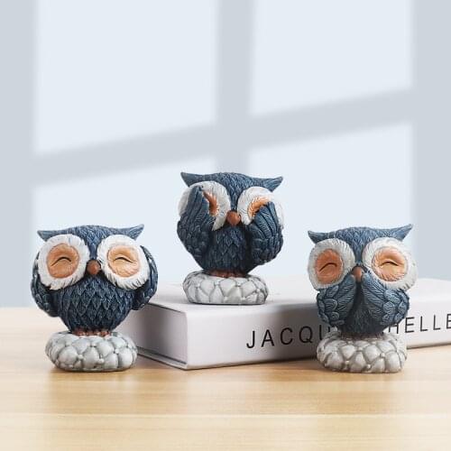 Nordic Art Resin Owl Crafts Ornaments Study Wine Cabinet Partition Cabinet Animal Furnishings Modern Home Decoration Accessories