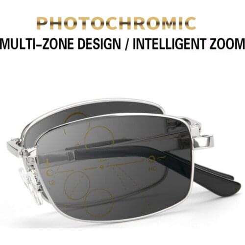 2021 Near-far dual-purpose Smart Photochromic Folding reading glasses Men Women Progressive Anti-blue light Portable Eyewear 4.0