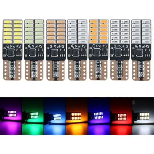 10pcs T10 W5W LED Canbus Lights 194 168 For Car Interior Dome Reading Lamps Auto License Plate Bulbs Constant Current 12V Diode