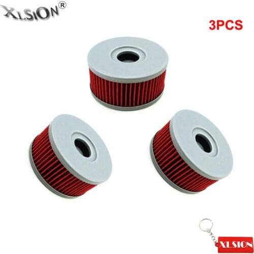 XLSION 3Pcs Oil Filters For Suzuki DR350S DR250S DR350SE TI250X SP400T DR400S GN SG 250 VL125LC VL250LC Intruder GZ250 Marauder