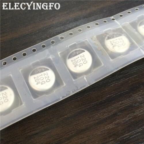 10pcs 220uF 10V220UF G-LUXON 10x10mm 10V220uF SMD Aluminum Electrolytic Capacitor