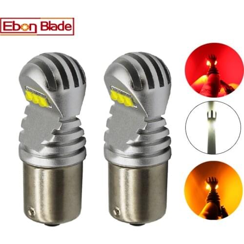 2 X 1156 BA15S P21W 1157 BAY15D P21/5W BAU15S PY21W Car LED Light Canbus Error Free Auto LED Bulb Lamp White Red Amber 12v 24v D