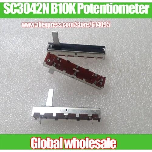 3pcs SC3042N B10K Straight Slide Potentiometer / Mono Fader variable resistors / Shank Length 15MMC