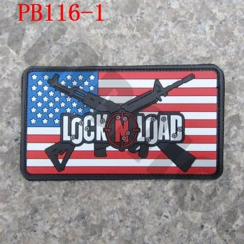 3D PVC patch USA American Flag Tactics Lock On Morale