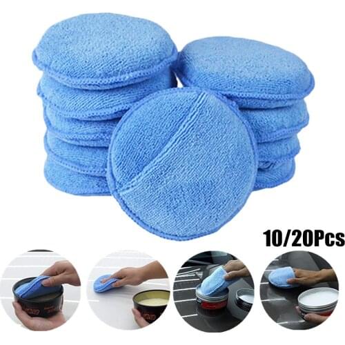 5inch Microfiber Wax Applicator Pad Diameter Ultra soft Microfiber With Finger Pocket Polish Car Wax Apply Remover Buff Pads