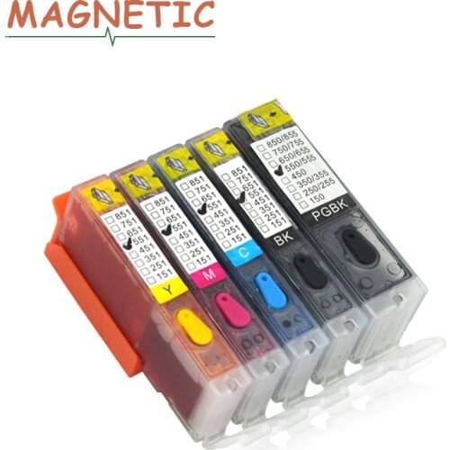 5pcs PGI550 Refillable ink Cartridge For CANON MG5450 MG5550 MG6450 ip7250 MX925 MX725 IX6850 pgi 550 cli 551
