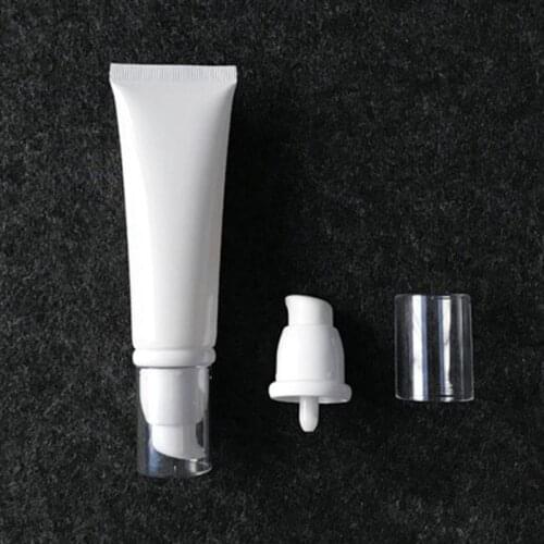 50pcs Cosmetic Soft Tube 50ml/50gl plastic Lotion Containers Empty Vacuum pump head Refilable Bottles Emulsion Cream Packaging