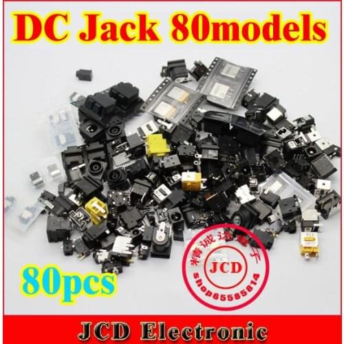 Best price 80models 80pcs/lot Laptop dc jack tablet pc power socket mid power jack 0.7 1.35 1.65 2.0 2.5 pin all in it