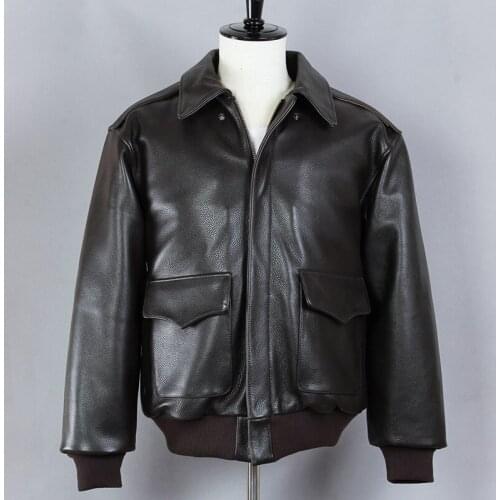 AVIREX FLY Fashion Motorcycle Jacket Cowhide Genuine Leather Jacket Men A2 Air Force Flight Jacket Bomber Jacket Winter Coat