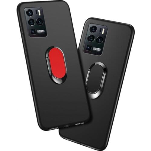 Cover for ZTE Axon 30 Ultra 5G Case Luxury A2022P 6.67“ Soft Black Silicone Magnetic Car Holder Ring for ZTE Axon 30 Ultra Cases